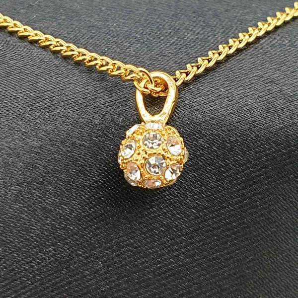 Guldbön pendant halsband med full diamant 18 K guldpläterad