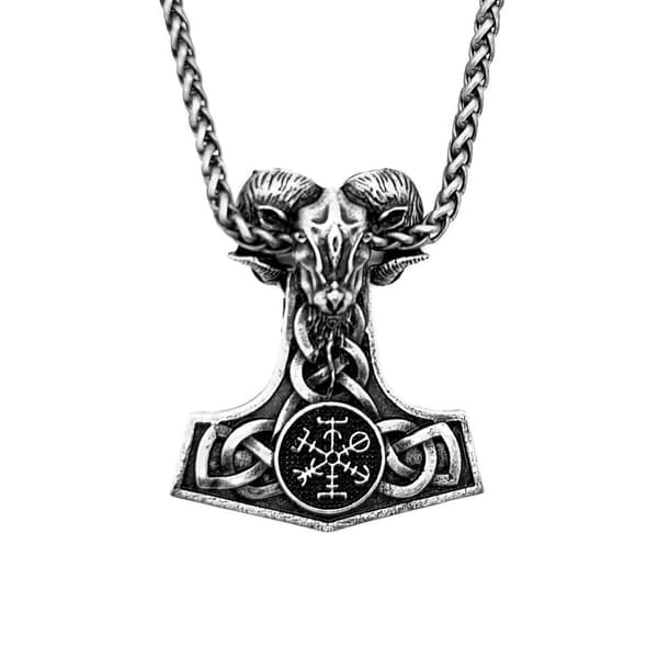 Ged ram thor hammer viking amulet vedhæng halskæde