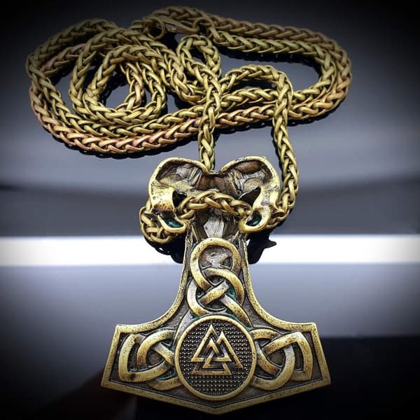 Ged ram thor hammer viking amulet vedhæng halskæde