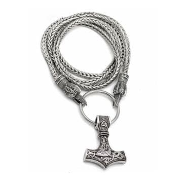 Thor Hammer Viking Raven Heads riipuskaulakoru