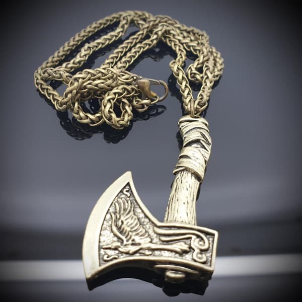 Viking Odin axe varg & korps slaviska  halsband & hänge