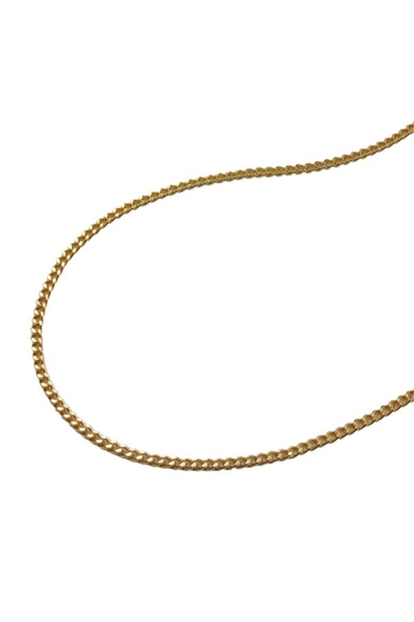 Necklace 1.2mm Flat Curb Chain Diamond Cut Gold Plated Amd 38cm - GL201351-38