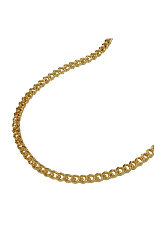 Necklace 1.6mm Flat Curb Chain Diamond Cut Gold Plated Amd 42cm - GL201501-42