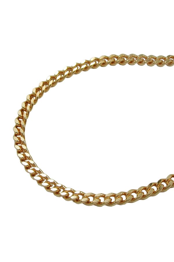 Necklace 2.6mm Flat Curb Chain Diamond Cut Gold Plated Amd 70cm - GL201801-70