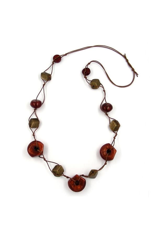 Necklace Copper-Brown Vintage-Brass 90cm - GL02440