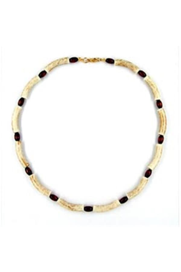 Necklace Beads Ivory-Brown 42cm - GL01519