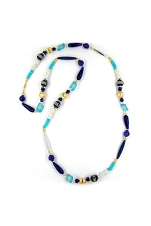 Necklace Beads Blue-Turquoise 110cm - GL03672