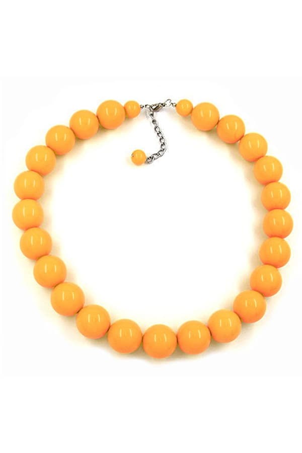 Necklace Beads 20mm Yellow-Shiny 50cm - GL02340