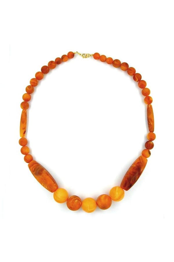 Necklace Amber-Coloured Matte 60cm - GL00871