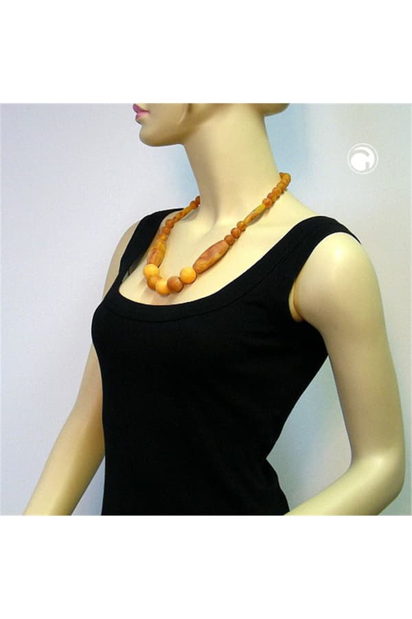 Necklace Amber-Coloured Matte 60cm - GL00871