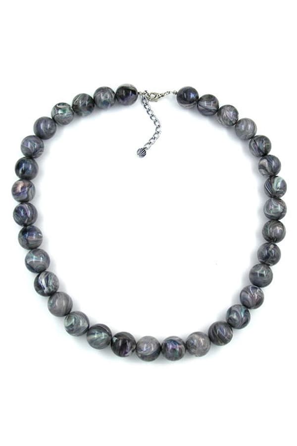 Necklace Beads 16mm Grey 55cm - GL02373