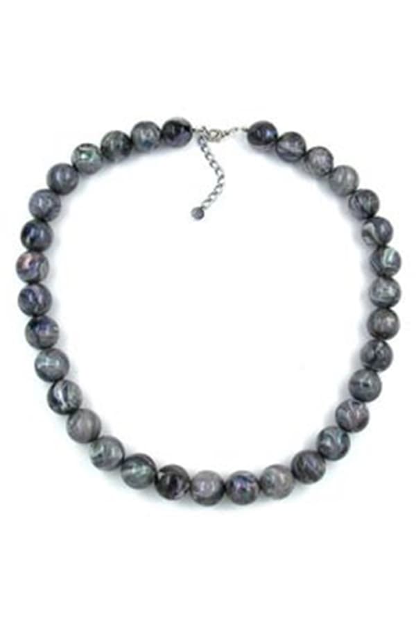 Necklace Beads 16mm Grey 55cm - GL02373