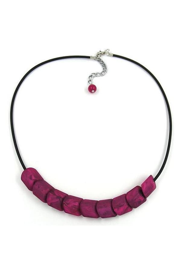 Necklace Beads Pink-Marbeled 45cm - GL04361