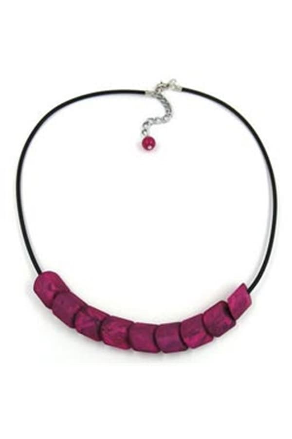 Necklace Beads Pink-Marbeled 45cm - GL04361