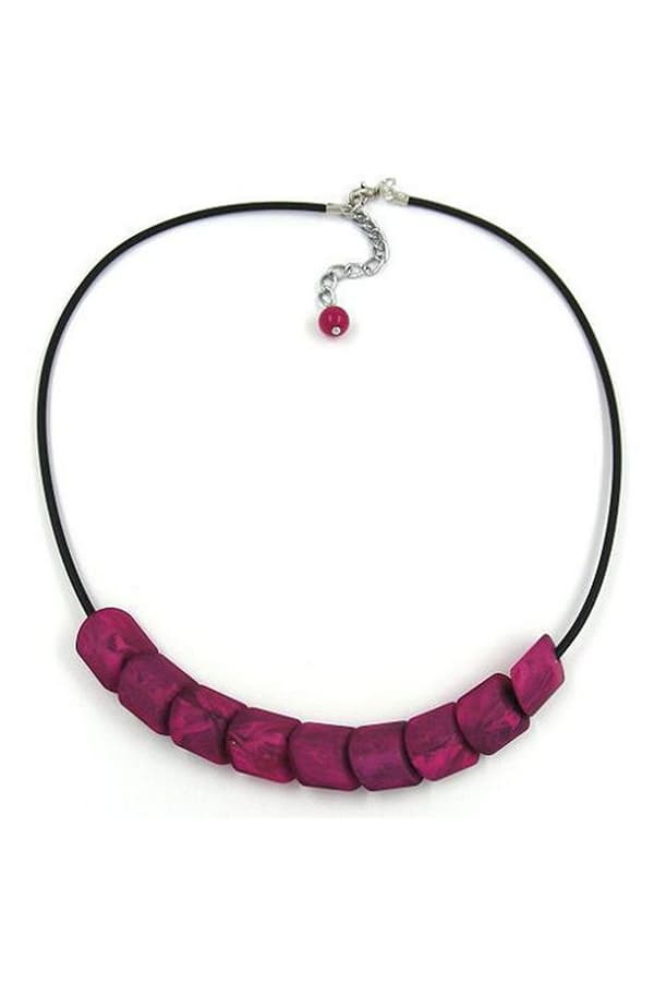 Necklace Beads Pink-Marbeled 45cm - GL04361