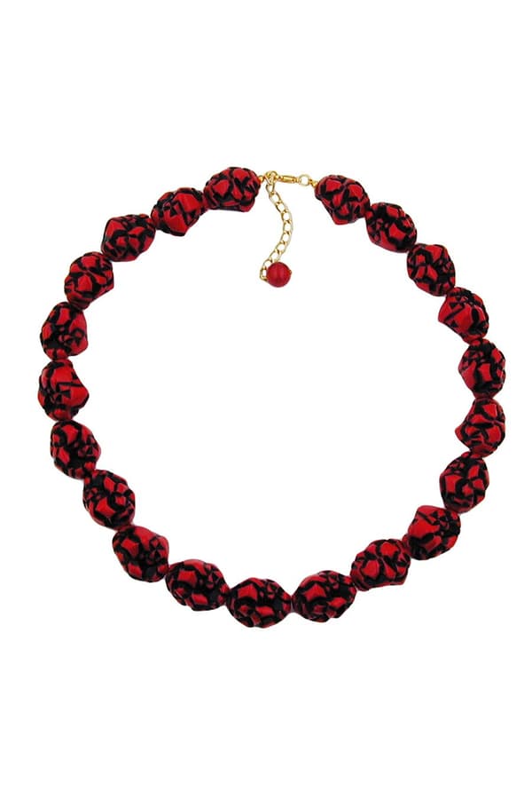 Necklace Red/Black Designer Beads - GL01950