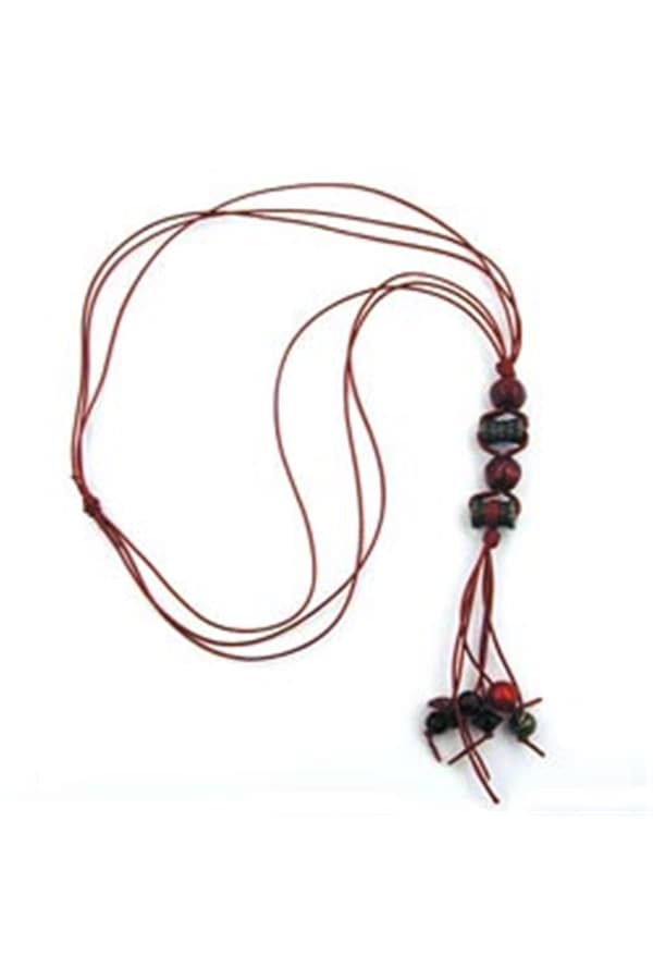 Necklace Antique Gold Coloured/ Red - GL00792