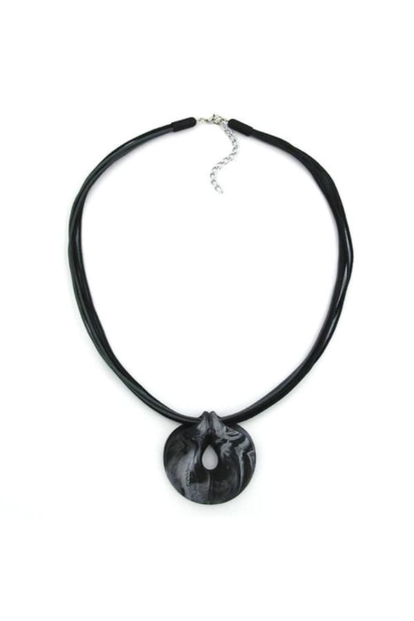 Necklace Amulet Grey-Black 50cm - GL07399