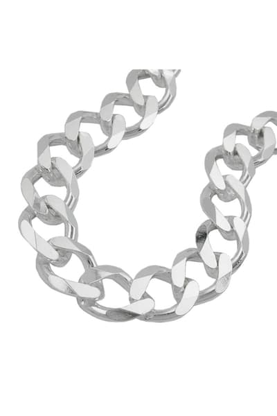 NECKLACE OPEN CURB CHAIN 11MM 925 STERLING SILVER 60CM