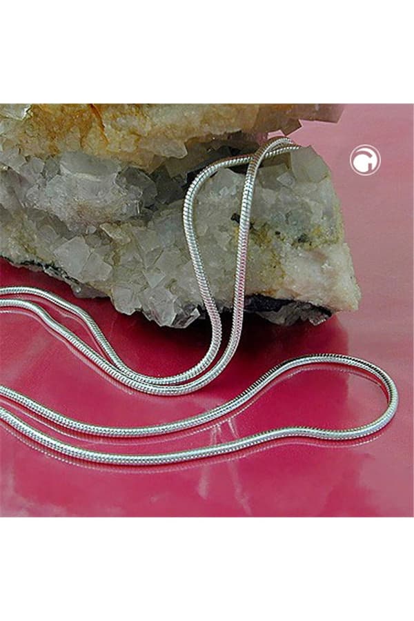 Necklace 1,3mm Round Snake Chain Silver 925 38cm - GL119005-38