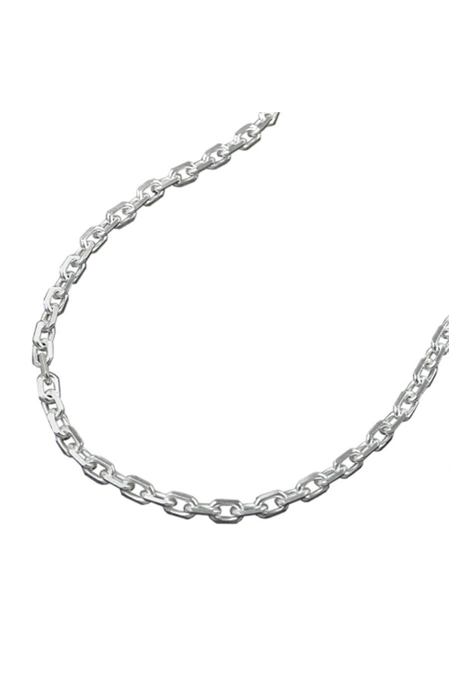 Necklace 2mm Anchor Chain 8x Diamond Cut Silver 925 38cm - GL111007-38