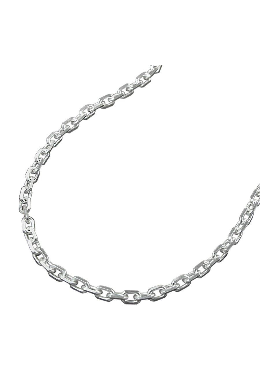 Necklace 2mm Anchor Chain 8x Diamond Cut Silver 925 38cm - GL111007-38