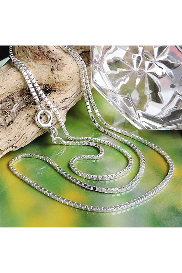 Necklace 1mm Venetian Box Chain Diamond Cut Silver 925 40cm - GL106100-40