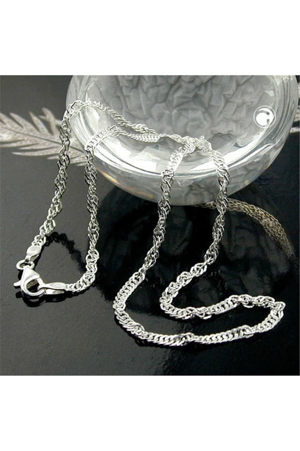 Necklaces 2mm Singapore Chain Diamond Cut Silver 925 42cm - GL144350-42