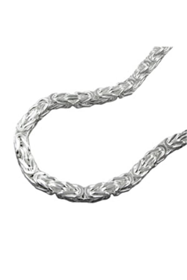 Necklace 3mm Square Byzantine Chain Shiny Silver 925 45cm - GL137000-45