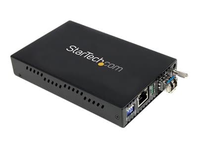 StarTech.com 1000 Mbps Gigabit Single-Mode Copper to Fiber Media Converter - Ethernet (1000Base-T) to LC Fiber Converter (ET1000S40LC2) - Fibermedieo