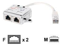 Equip 127603, Cat5e, Metallisk, Hvit, 0,15 m, Hankjønn/hunkjønn, -40 - 80 °C, 58 mm