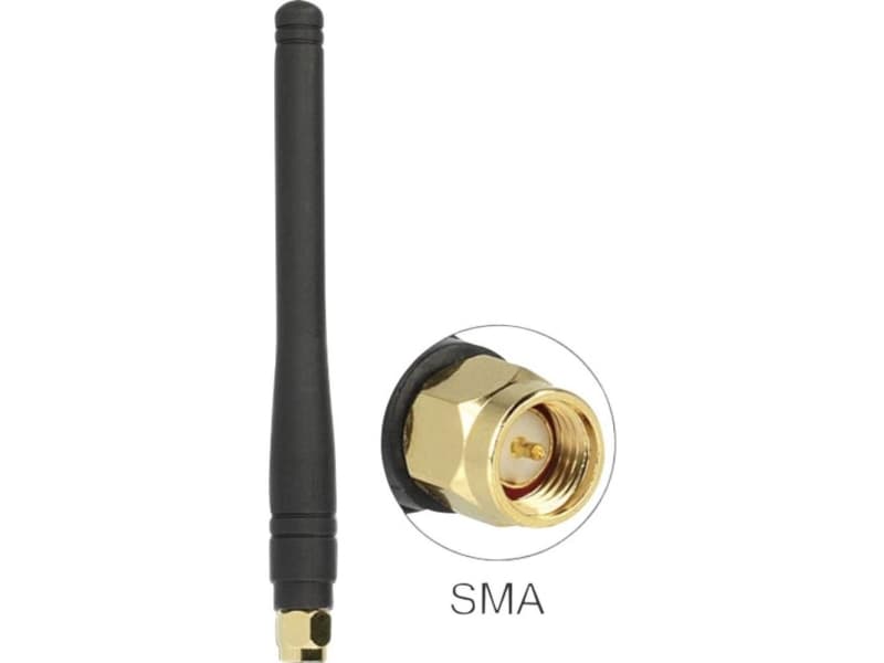 DeLOCK ISM 433 MHz Antenna - Antenn - 10.8 cm - 2.5 dBi - rundstrålande - svart