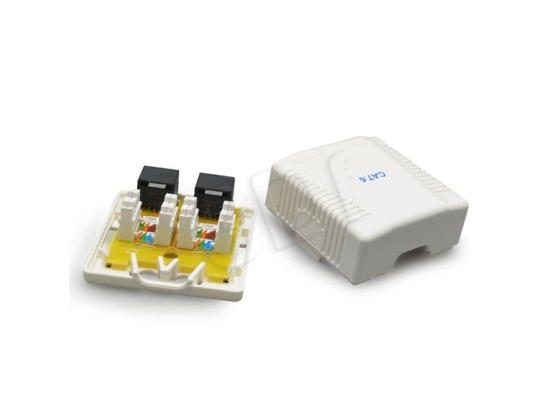 Gembird 2xRJ45 surface-mounted socket, cat.6, complete white (NCAC-2U6-01)