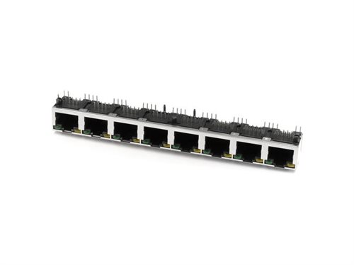 Bild av econ connect M8LA8G1, RJ45, Svart, Satinstål, mässing, Termoplastpolyester (PBT), 40 mO, 1,5 A, 126,7 mm