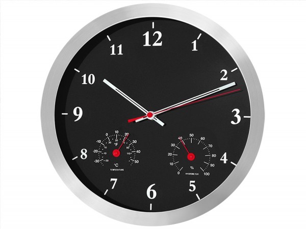 MACLEAN CE40B CE40B Wall clock juodas 14 with thermometer and hygrometer juodas MACLEAN CE40B CE40B Wall clock juodas 14 with thermometer and hygrometer juodas