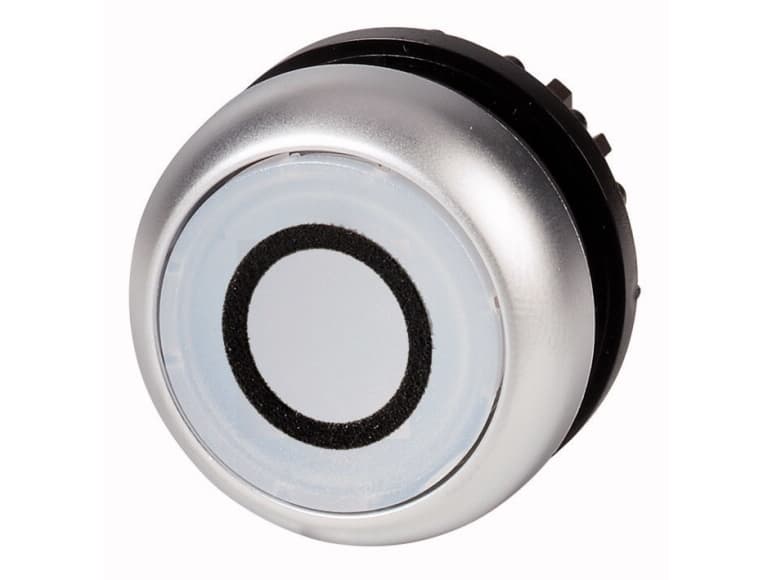 Eaton M22-DL-W-X0, Pushbutton switch, Svart, Metallisk, Hvit, IP66, IP67, IP69, 29,7 mm, 29,7 mm, -25 - 70 °C