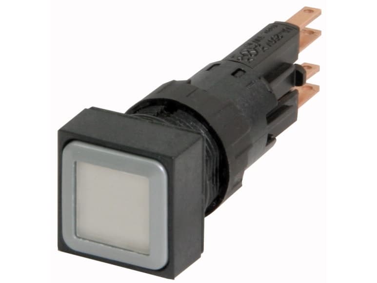 Eaton Q18LTR-WS/WB, Pushbutton switch, Svart, Vit, IP65, 18 mm, 60 mm, 18 mm