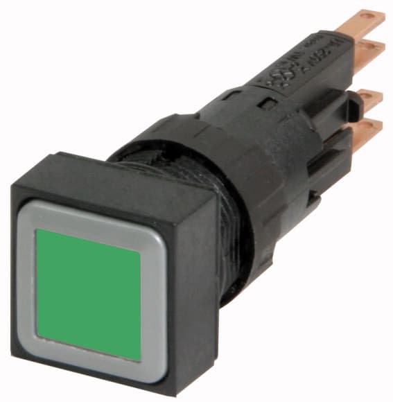 Eaton Q18LTR-GN/WB, Pushbutton switch, Svart, Grön, IP65, 18 mm, 60 mm, 18 mm