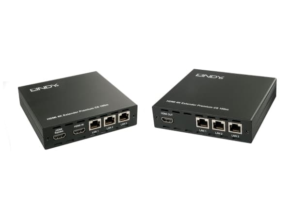 Lindy 38115, AV-sender og -mottaker, 1920 x 1200 piksler, Cat6,Cat7, 100 m, Flerkanal, Nettverk, Kraft indikator