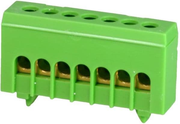 Simet anslutningsklämma på TS35 isolerad skydds PE 7 polig 7 x 16mm2 grön 870S-7FS (89821005)