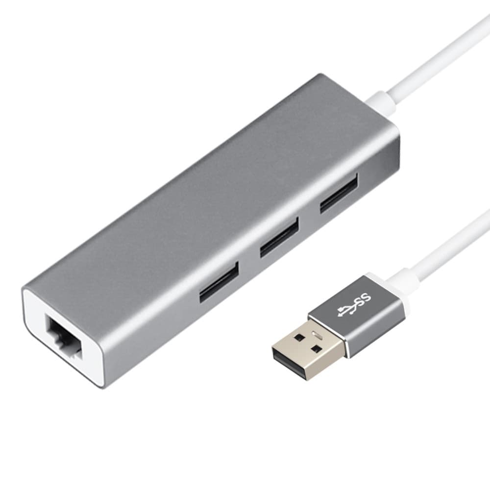 USB 2.0 to 3-Port Hub with Fast Ethernet adapter
