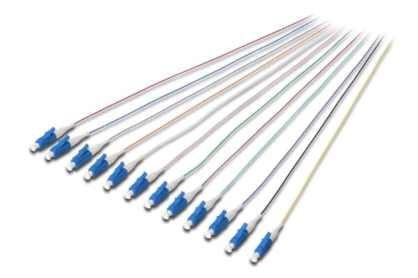 DIGITUS Professional - Pigtail - LC enkelläge (hane) - 2 m - fiberoptisk - 9 / 125 mikrometer - OS2 - grå, svart, vit, blå, gul, röd, grön, brun, ora