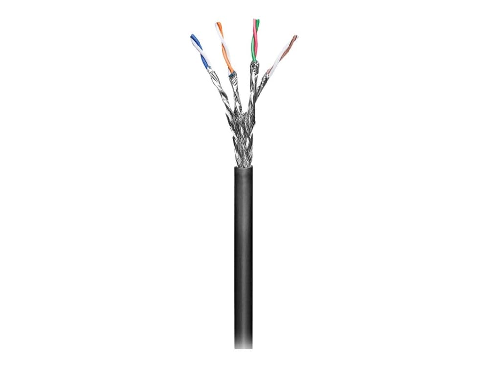 MicroConnect - Bulkkabel - 100 m - SFTP - CAT 6 - inomhus, utomhus, fast - svart