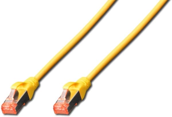 DIGITUS - Patch-kabel - RJ-45 (hane) till RJ-45 (hane) - 1 m - SFTP - CAT 6 - startad, halogenfri, hakfri - gul