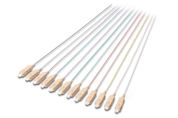 DIGITUS Professional - Nettverkskabelsett - SC flermodus (hann) - 2 m - fiberoptisk - 50 / 125 mikroner - OM3 - grå, svart, hvit, blå, gul, rød, grøn