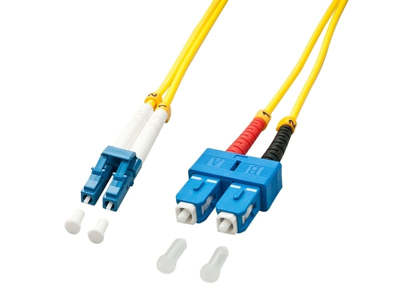 Lindy 2.0m OS2 LC - SC Duplex, 2 m, OS2, LC, SC, Hane/Hane, Gul