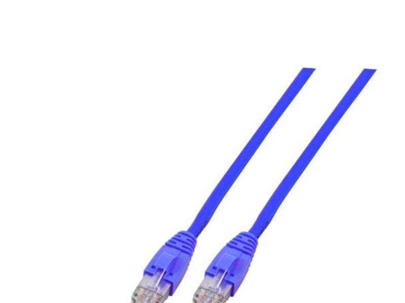 Patchkabel kat 6 U/UTP, længde: 3,0 m, farve: blå med LSZH kappe