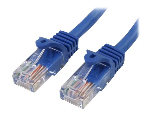 Bild av StarTech.com 0.5m Blue Cat5e / Cat 5 Snagless Ethernet Patch Cable 0.5 m - Patch-kabel - RJ-45 (hane) till RJ-45 (hane) - 50 cm - UTP - CAT 5e - hakf