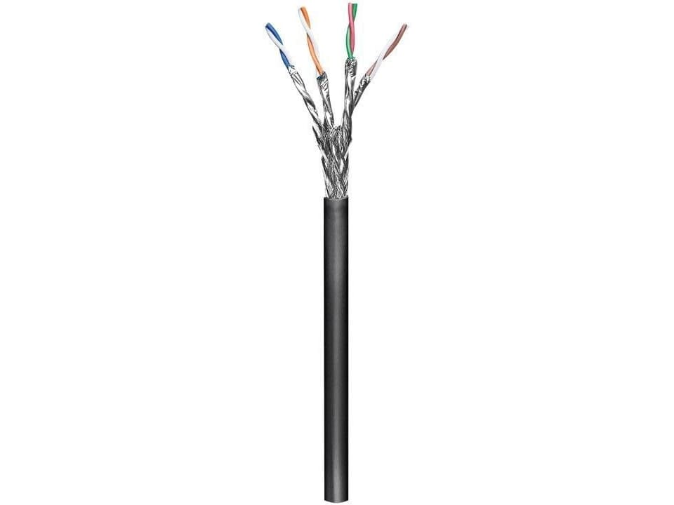 Goobay 77624, 100 m, Cat6, S/FTP (S-STP), Svart