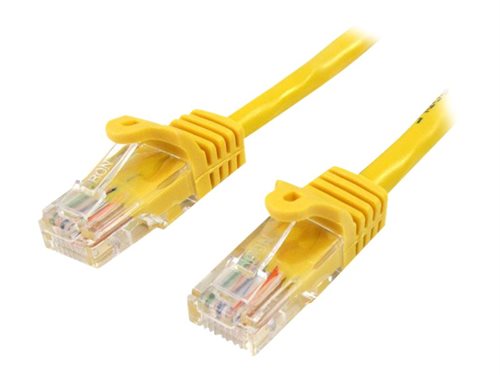 Bild av StarTech.com 0.5m Yellow Cat5e / Cat 5 Snagless Ethernet Patch Cable 0.5 m - Patch-kabel - RJ-45 (hane) till RJ-45 (hane) - 50 cm - UTP - CAT 5e - ha